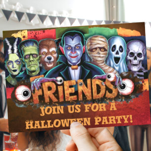 Fügen Sie Ihre eigenen Wörter Halloween-Monster an Einladung