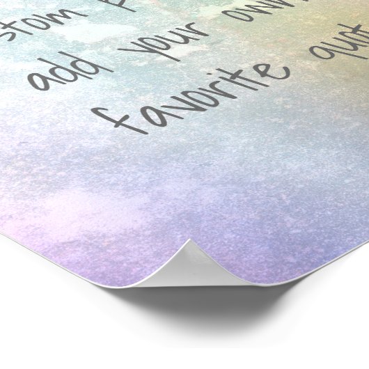 Fügen Sie Ihre eigenen Zitate, eigene Poster, sanf Poster (Ecke)