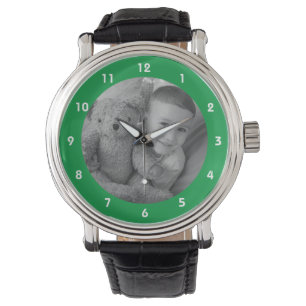 Fügen Sie Ihre Foto-Menüs für Vater grün Armbanduhr
