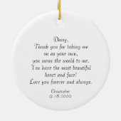 Fügen Sie Ihre Foto-Ornamente, Hochzeitstipendium Keramik Ornament (Hinten)