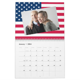 Fügen Sie Ihre Fotos American Flag Patriotic 2026 Kalender