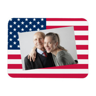 Fügen Sie Ihre Fotos American Flag Patriotic Magnet