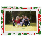 Fügen Sie Ihre Fotos Frohe Weihnachtsberge Große Geschenktüte (Rückseite)