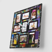 FÜGEN SIE IHRE FOTOS-SPALTE HINZU QUADRATISCHE WANDUHR (Winkel)