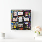 FÜGEN SIE IHRE FOTOS-SPALTE HINZU QUADRATISCHE WANDUHR (Zuhause)