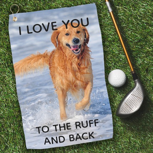 Fügen Sie Ihre Hunde-Foto-Liebe Sie zu Ruff und Ba Golfhandtuch