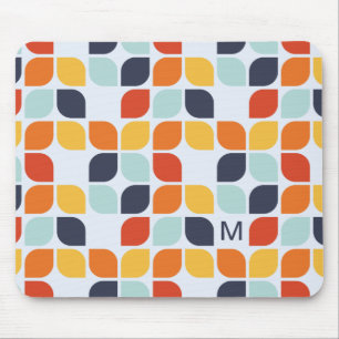 Fügen Sie Ihre Initialen hinzu Vintage-Geometris Mousepad