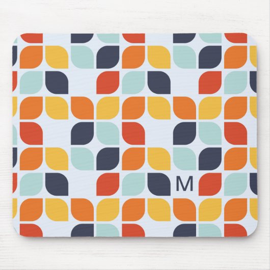 Fügen Sie Ihre Initialen hinzu | Vintage-Geometris Mousepad (Vorne)