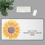 Fügen Sie Ihre Inspirationsquelle hinzu Schreibtischunterlage<br><div class="desc">Diese stilvolle Schreibtischmatte ist mit einer wasserfarbenen Sonnenblume in Gelbtönen dekoriert. Einfache Anpassung an Ihr inspirierendes Angebot. Ändern Sie mithilfe des Entwurfstools die Textgröße,  den Stil oder die Farbe. Wenn wir unsere Kunstwerke erstellen,  werden Sie dieses exakte Bild von anderen Designern nicht finden. Original Wasserfarbe © Michele Davies.</div>