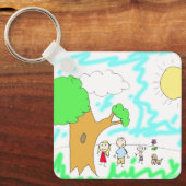 Fügen Sie Ihre Kinderarbeit hinzu Schlüsselanhänger (Vorderseite)