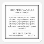 Fügen Sie Ihre klassischen schwarzen Grenzkomponen Quadratischer Aufkleber (Vorderseite)