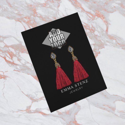 Fügen Sie Ihre Logo Black Oring Juwelier Display C Visitenkarte