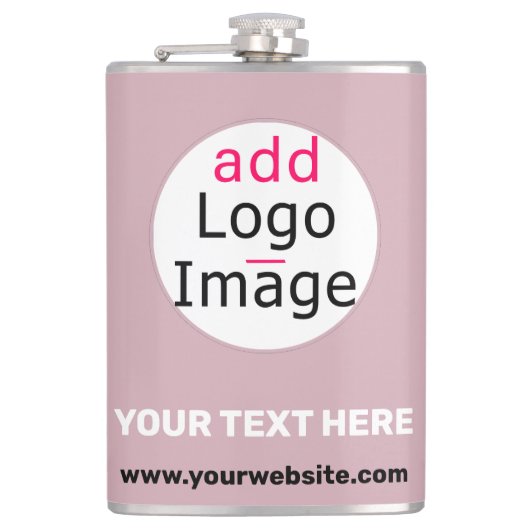 Fügen Sie Ihre Logo-Business individuell anpassbar Flachmann (Vorderseite)