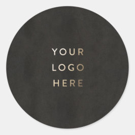 Fügen Sie Ihre Logo-Chalkboard Black Simple Modern Runder Aufkleber