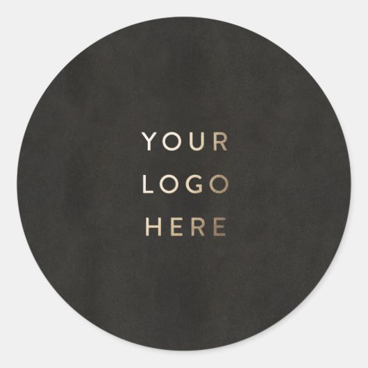 Fügen Sie Ihre Logo-Chalkboard Black Simple Modern Runder Aufkleber (Vorderseite)