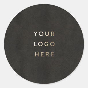 Fügen Sie Ihre Logo-Chalkboard Black Simple Modern Runder Aufkleber