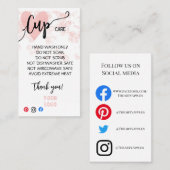 FÜGEN SIE IHRE LOGO CUP CARE CARDS EIN VISITENKARTE (Vorne/Hinten)
