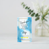 Fügen Sie Ihre LOGO danken Ihnen, um einfügen blau Visitenkarte (Stehend Vorderseite)