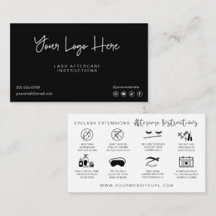 Fügen Sie Ihre Logo-Lasche-Aftercare-Anleitungen Visitenkarte