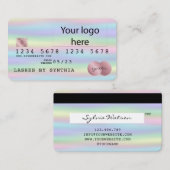 Fügen Sie Ihre Logo-Logokombination Hologramm-Foli Visitenkarte (Vorne/Hinten)