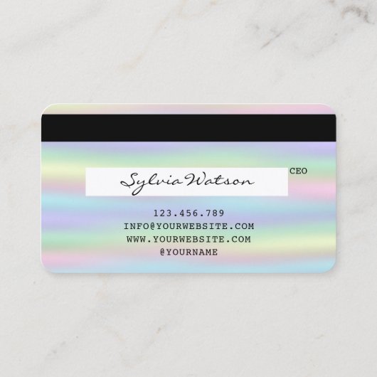 Fügen Sie Ihre Logo-Logokombination Hologramm-Foli Visitenkarte (Rückseite)