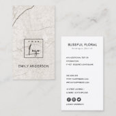 FÜGEN SIE IHRE LOGO MINIMAL BEIGE MARBLE STONE TEX VISITENKARTE (Vorne/Hinten)