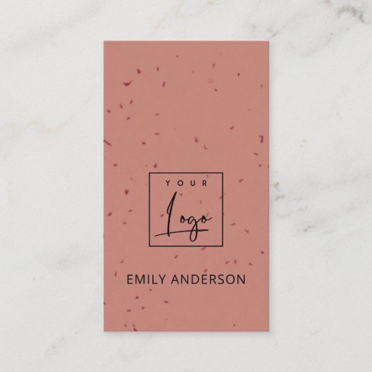 FÜGEN SIE IHRE LOGO MINIMAL TERRACOTTA KERAMIK TEX VISITENKARTE (Vorderseite)