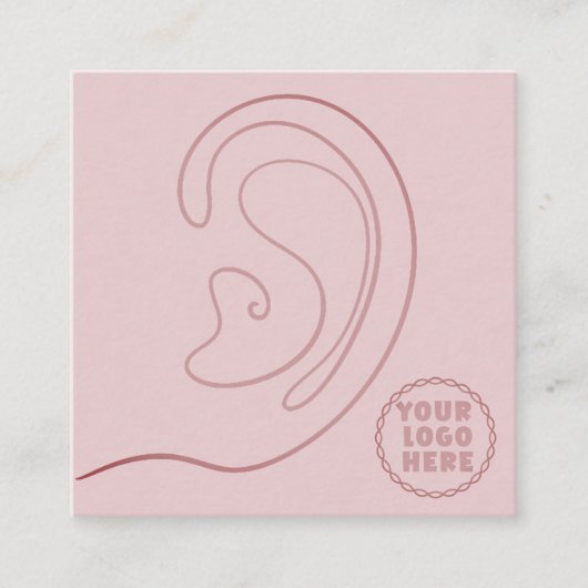 Fügen Sie Ihre Logo-Schmuck-Ohrringe Pink-Display- Telefonnummerkarte (Vorderseite)