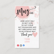 FÜGEN SIE IHRE LOGO TASSE CARE CARDS HINZUFÜGEN