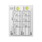 Fügen Sie Ihre Logo-Tennis-Score-Punkte-Tennis-Pun Notizblock (Rotiert)