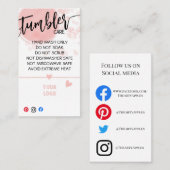 FÜGEN SIE IHRE LOGO TUMBLER-CARE-KARTEN HINZU VISITENKARTE (Vorne/Hinten)