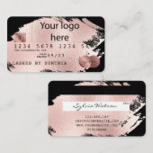 Fügen Sie Ihre Logokarte Styling Rose Gold Splash Visitenkarte (Vorne/Hinten)