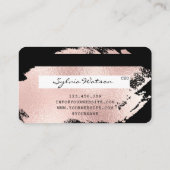 Fügen Sie Ihre Logokarte Styling Rose Gold Splash Visitenkarte (Rückseite)