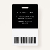 Fügen Sie Ihre Logokombination Clean Black and Whi Ausweis (Rückseite)