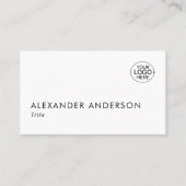 Fügen Sie Ihre Logokombination Clean Black and Whi Visitenkarte (Vorderseite)