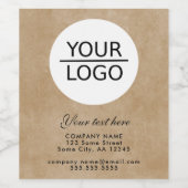 Fügen Sie Ihre Logokombination rustikale Beige-Wer Weinetikett (Einzelnes Label)