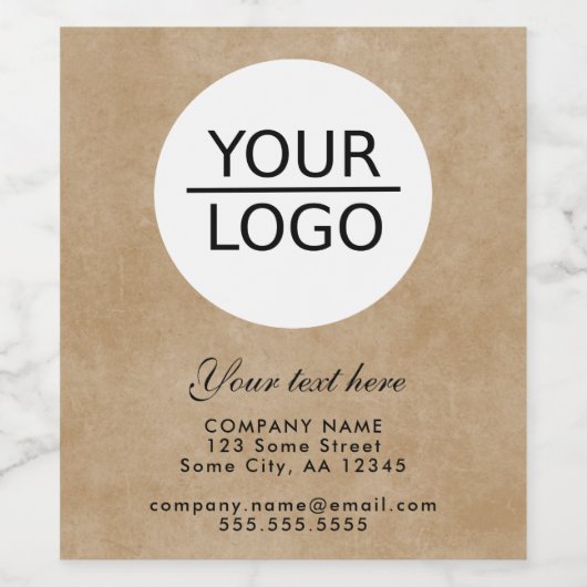 Fügen Sie Ihre Logokombination rustikale Beige-Wer Weinetikett (Einzelnes Label)