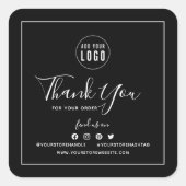 Fügen Sie Ihre Logos Social Media Vielen Dank für Quadratischer Aufkleber (Vorderseite)
