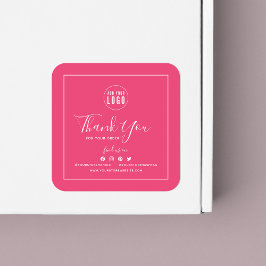 Fügen Sie Ihre Logos Social Media Vielen Dank für  Quadratischer Aufkleber