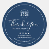 Fügen Sie Ihre Logos Social Media Vielen Dank für Runder Aufkleber (Vorderseite)