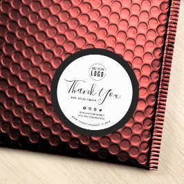 Fügen Sie Ihre Logos Social Media Vielen Dank für  Runder Aufkleber