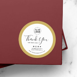 Fügen Sie Ihre Logos Social Media Vielen Dank für  Runder Aufkleber