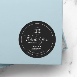 Fügen Sie Ihre Logos Social Media Vielen Dank für  Runder Aufkleber