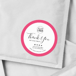 Fügen Sie Ihre Logos Social Media Vielen Dank für  Runder Aufkleber
