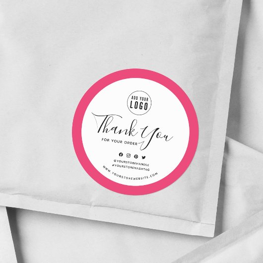 Fügen Sie Ihre Logos Social Media Vielen Dank für Runder Aufkleber