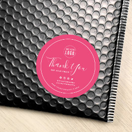 Fügen Sie Ihre Logos Social Media Vielen Dank für  Runder Aufkleber