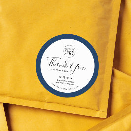 Fügen Sie Ihre Logos Social Media Vielen Dank für  Runder Aufkleber