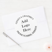 Fügen Sie Ihre Logos und Geschäftsinformationen gr Runder Aufkleber (Umschlag)