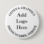 Fügen Sie Ihre Logos und Geschäftsinformationen hi Button (Vorderseite)