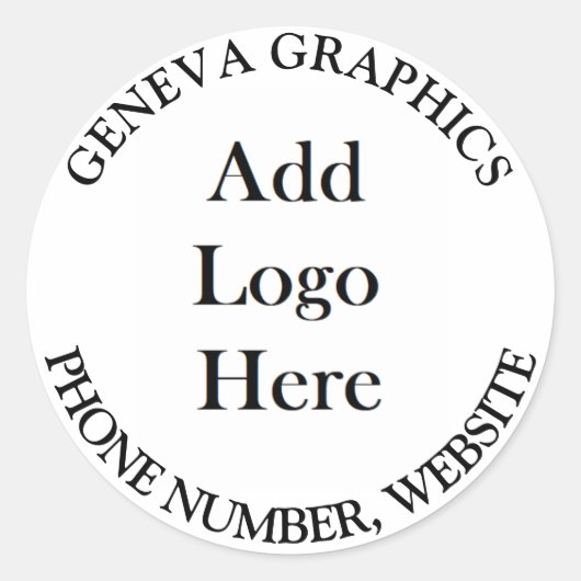 Fügen Sie Ihre Logos und Geschäftsinformationen hi Runder Aufkleber (Vorderseite)